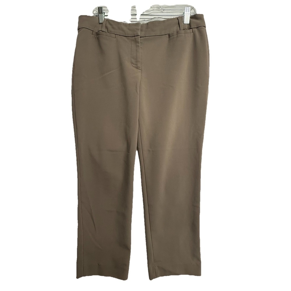 LOFT Julie Pants 10 Tan Brown Ankle Career‎ Work Stretch Womens